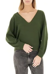VICOLO Maglione in lana VERDE UNI