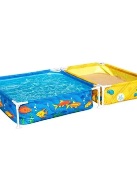 Square Tubular Removable Pool With Sandbox Blue / Yellow 213 x 122 x 30.5 cm unisex - Bestway - FashionsVida
