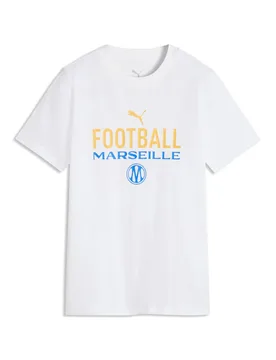 T-Shirt Kinder OM Culture 2026/27 - Blanc - male - Size: 12 ans - Puma - FashionsVida