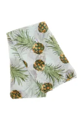 Foulard Verde con fantasia ananas tropicale in tessuto leggero Collection 976SUISCIAR/149E