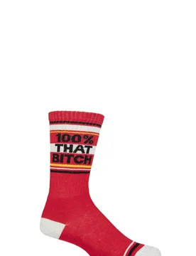 Pair 100% That Bitch Cotton Socks Multi One Size - Multi Coloured - Size: One Size - Gumball Poodle - FashionsVida