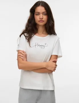 Camiseta de mujer de manga corta con estampado - Vero Moda - FashionsVida