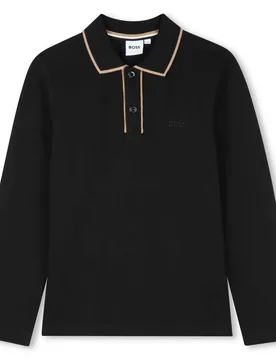 Polo A Maniche Lunghe J53379 Black 12 Anni - BOSS - FashionsVida