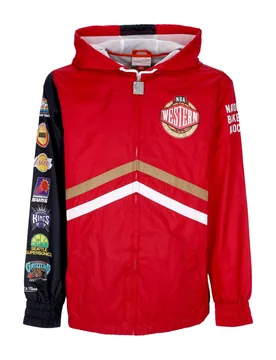 Giacca a Vento Uomo Nba Undeniable Full Zip Windbreaker Hardwood Classics Team West Scarlet - Mitchell & Ness - FashionsVida