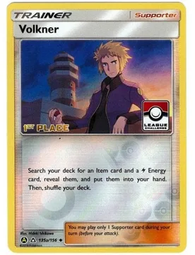 Pokemon SM Ultra Prism 135a/156 Volkner (League Promo 1st Place Alternative Art) - Pokémon - FashionsVida