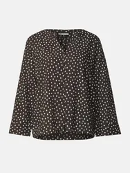 Arm Bluse mit Punktemuster Schwarz 38