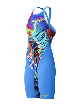 Fastskin Lzr Pure Valor 2.0 Open Back Competition Swimsuit Molten Blur / Cobalt Pop Print / Mainline UK 22 Women - Speedo - FashionsVida