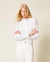 Chemise en popeline avec dentelle