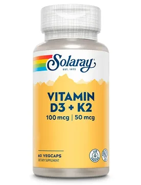 Vitamine D3+k2 (mk7) 60 Unités - Solaray - FashionsVida