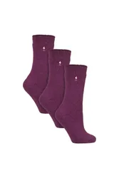 Women's 3 Pairs Original Thick Winter Thermal Socks in Fuchsia Size: 4-8 - Fuchsia - Size: 4-8