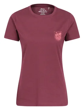 Scotland Printed Womens T-Shirt - Burgundy - Burgundy - Size: 18 - Mountain Warehouse - FashionsVida