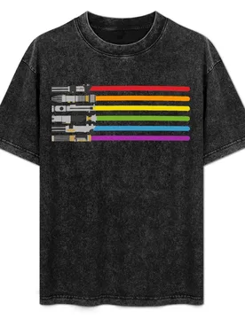Lightsaber Rainbow T-Shirt Plus Size Outdoor Casual Top - Aliexpress - FashionsVida