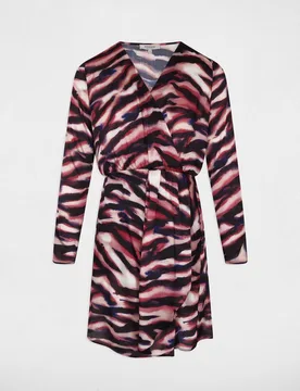 Vestido corto cruzado con estampado - Morgan - FashionsVida