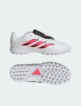 Scarpe da calcio Predator Club Fold-over Tongue Turf bambini 35 1/2 Cloud White / Solar Turbo / Core Black - Adidas - FashionsVida