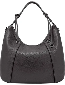 Women's Braided Handle Spacious Hobo Shoulder Tote Bag in Grey - Grey - Size: One Size - Kitise - FashionsVida