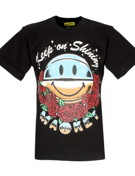 Maglietta Uomo Smiley Keep On Shining Tee X Smiley Black - MARKET - FashionsVida