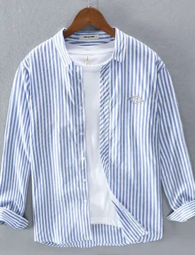 Elegant Fashion Harajuku Slim Fit Ropa Hombre Loose Casual Sport All Match Outerwear Square Neck Button Stripe Long Sleeve Blusa - Aliexpress - FashionsVida