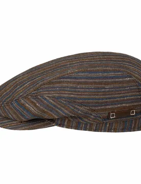 Stripe Barista Driver Flat Cap by - mixed colours - Size: XL (60-61 cm) - Stetson - FashionsVida