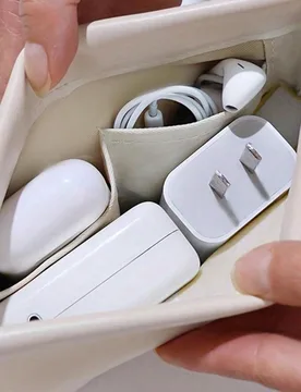 Pieza Bolsa organizadora de cables, con cierre automático, portátil para auriculares, cargador, lápiz labial, bolsa de viaje compacta para organiza - Shein - FashionsVida