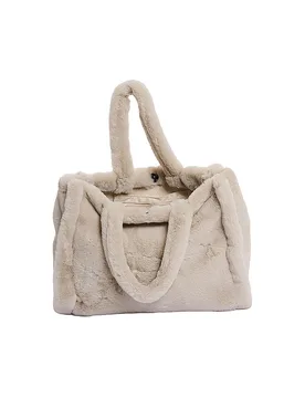 Sac - Shopper aspect fourrure DAAN crème - Rino&pelle - FashionsVida