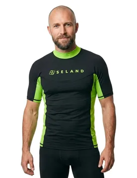 Rash Guard Manches Courtes Elastan Grey / Green S - Seland - FashionsVida