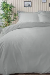 Thread Count Bamboo Duvet Cover Platinum Double - Grey - Size: Double