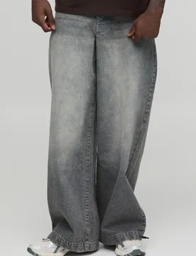 Mens Basic Parachute Fit Jeans - Beige Cotton - Size 28 Short - boohooMAN - FashionsVida