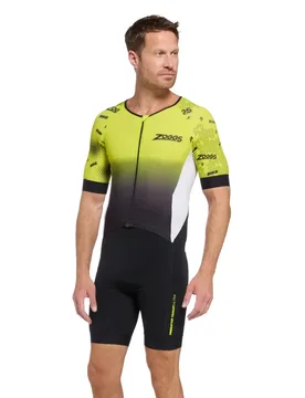 Predator Ultra Short Sleeve Trisuit Black / Yellow / White L Men - Zoggs - FashionsVida
