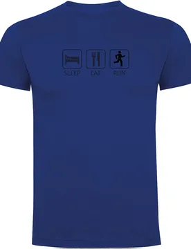 Maglietta A Maniche Corte Sleep Eat And Run Royal Blue S - Kruskis - FashionsVida