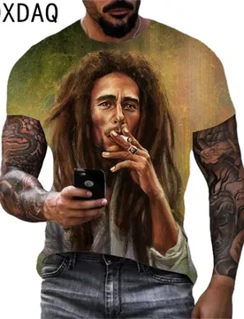 Rapper Bob Marley Pattern Printed T-shirt Unisex Summer Short Sleeve Casual Tops Men Street Hip Hop Harajuku Tops Plus Size Tee - Aliexpress - FashionsVida