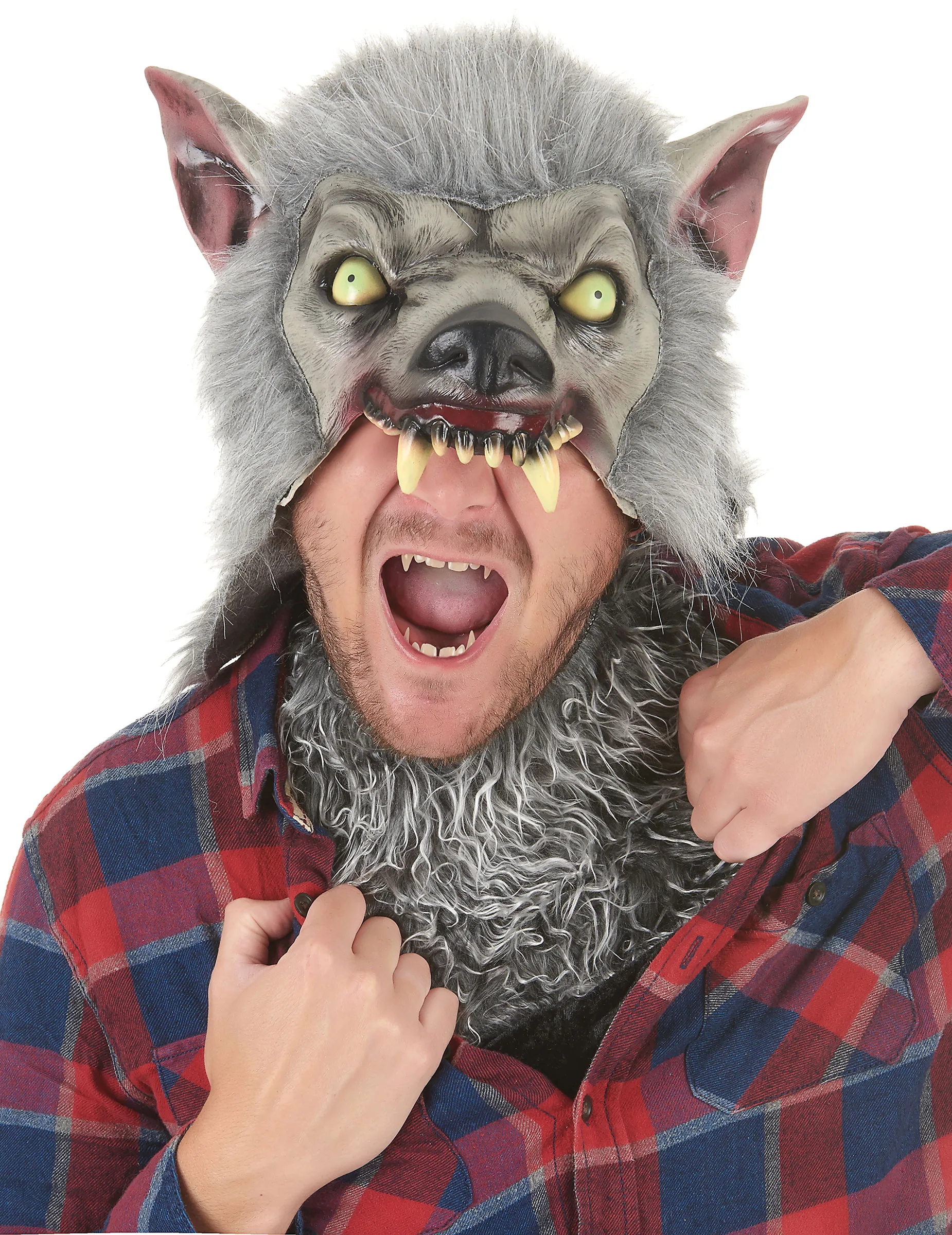 Schaurige Werwolf-Maske Halloween grau - KARNEVAL-MEGASTORE - FashionsVida