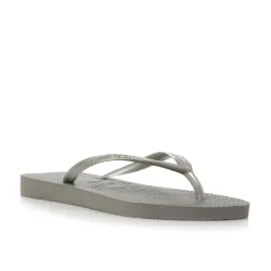 Womens Ladies - Slim Metallic Flip Flop - Silver - Size Eu 35