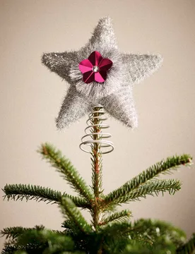 M&S Tinsel Star Tree Topper Silver - M&S - FashionsVida