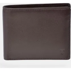 Cartera tipo americano de piel en con logo grabado