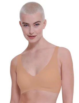 Womens Zero Feel Soft Bra - Brown Polyamide - Size Large - Sloggi - FashionsVida