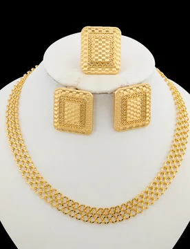 Jewelry Set for Party African Square Design Earrings and Necklace Weddings Bride Jewellery Accessories Gifts - Aliexpress - FashionsVida