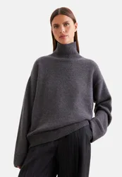 Boxy Rollkragenpullover aus Wolle und Kaschmir Grau XL