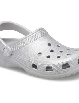 Unisex Classic Glitter Thermoplastic Atmosphere Clogs - Silver - Crocs - FashionsVida