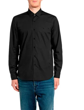 Camicia A Maniche Lunghe M107i.000.00qxiw Black L - Replay - FashionsVida