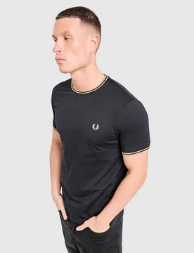 Twin Tipped T-Shirt - Herren, Schwarz - male - Size: M - Fred perry - FashionsVida