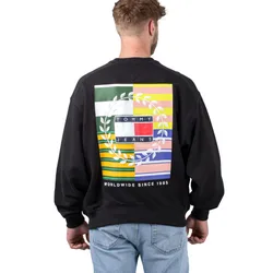 Boxy Luxe Graphic Sweater Black S Herren