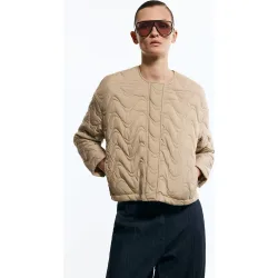 Chaquetón corto liso de mujer