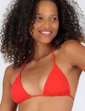 Top de bikini triángulo liso con relleno - Río de Sol - FashionsVida