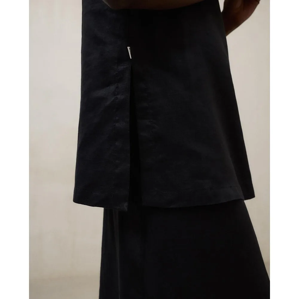 Falda larga de lino corte evasé - Ecoalf - FashionsVida