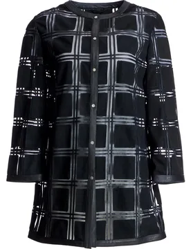 Sobrecamisa de mujer con transparencias de ante y cuero - Maximilian - FashionsVida