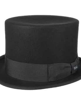 Wool Felt Top Hat by - black - Unisex - Size: XL (60-61 cm) - Lipodo - FashionsVida