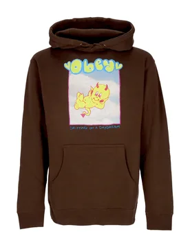 Felpa Cappuccio Donna Drifting On a Daydream Basic Hooded Fleece Brown - OBEY - FashionsVida