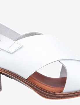 Gabrielle Leather Sandals Womens - White - Size Uk 8 - Hush puppies - FashionsVida