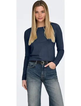 Jersey de mujer de cuello redondo y manga larga - Only - FashionsVida