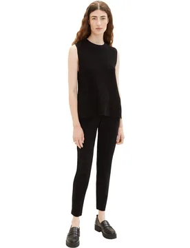 Pantalón ancho de mujer con cintura elástica y bolsillos - Tom Tailor - FashionsVida